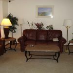Coffee table and couch inside boise group home